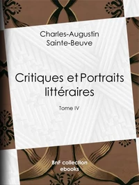 Critiques et Portraits littéraires
