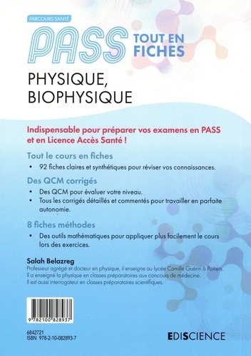 PASS Physique, Biophysique Tout en fiches. Parcours santé & L.AS