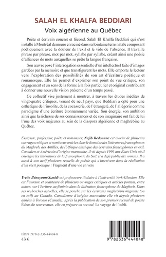 Salah el khalfa beddiari. Voix algérienne au Québec