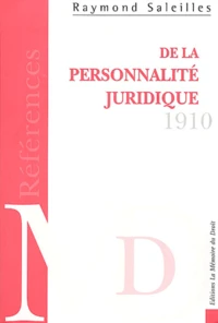 De la personnalité juridique