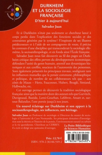 Durkheim et la sociologie française. D'hier à aujourd'hui