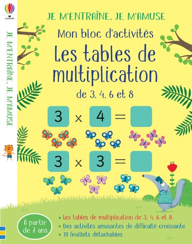 Mon bloc d'activités les tables de multiplication. De 3, 4, 6 et 8