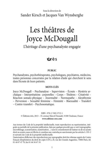 Les théâtres de Joyce Mc Dougall. L'héritage d'une psychanalyste engagée