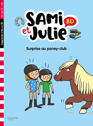 Couverture de Sami et Julie, j'apprends à lire en BD Surprise au poney club !