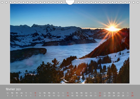 CALVENDO Nature  Suisse - Paysage de montagnes 2021 (Calendrier mural 2021 DIN A4 horizontal). Un voyage à travers toutes les saisons en Suisse (Calendrier mensuel, 14 Pages )