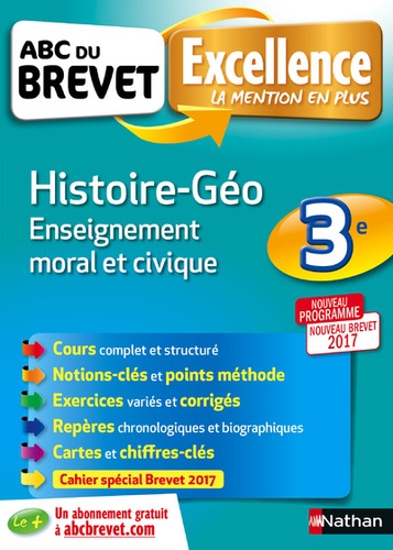 Histoire Géographie Enseignement moral et civique 3e  Edition 2017 - Occasion