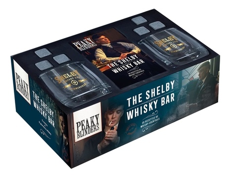 Coffret Peaky Blinders The Shelby Whisky Bar. Avec 2 verres à Whusky et 6 pierres à Whisky