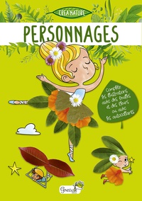 Sandrine Lamour - Personnages - Complète les illustrations avec des feuilles et des fleurs ou avec les autocollants.