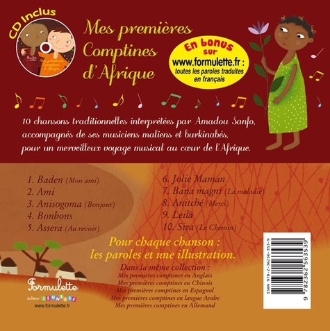Mes premières Comptines d'Afrique  avec 1 CD audio