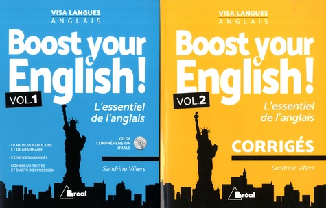 Sandrine Villers - Boost your english ! L'essentiel de l'anglais - Avec Corrigés. Pack en 2 volumes. 1 CD audio