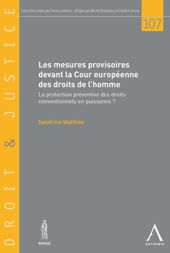 Sandrine Watthée - Les mesures provisoires devant la Cour européenne des droits de l'homme : la protection préventive des droits conventionnels en puissance ?.