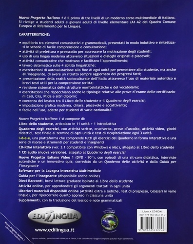 Nuovo progetto italiano 1. Libro dello studente livello elementare  avec 1 DVD