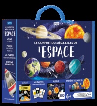  Sassi éditions - Le coffret du méga atlas de l'espace - Avec 40 cartes, 1 puzzle et un système solaire 3D.