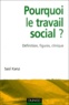 Saül Karsz - Pourquoi le travail social ? - Définition, figures, clinique.