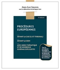 Procédures européennes devant la CJUE (CJ et tribunal), devant la CEDH, avec index thématique et de nombreux schémas explicatifs