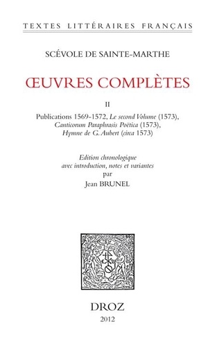 Oeuvres complètes. Tome 2, Publications 1569-1572, Le Second Volume (1573), Canticorum Paraphrasis Poëtica (1573), Hymne de G. Aubert (circa 1573)