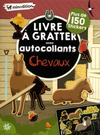 Livre à gratter avec autocollants Chevaux