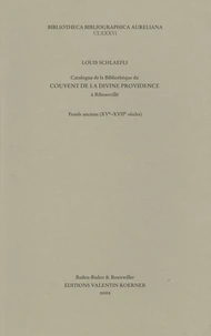 Catalogue de la bibliothèque du couvent  de la divine providence à Ribeauvillé