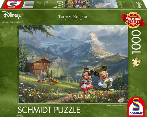 Puzzle Disney Mickey et Minnie dans les Alpes (1000 pièces)