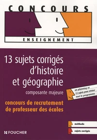 13 Sujets corrigés d'histoire et géographie