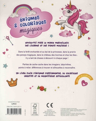 Enigmes & coloriages magiques. Avec 100 autocollants