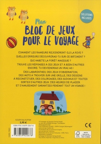 Mon bloc de jeux pour le voyage