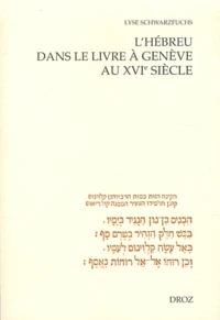 L'hébreu dans le livre à Genève au XVIe siècle