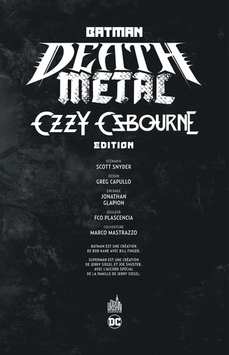 Batman Death Metal Tome 7 Ozzy Osbourne Edition