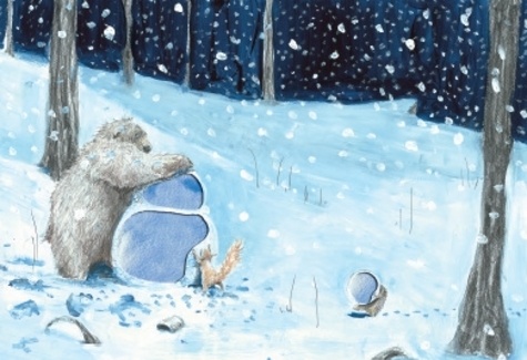 L'écureuil et la première neige. Un livre à caresser