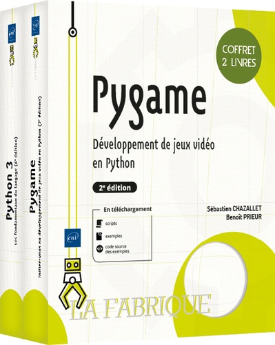 Sébastien Chazallet et Benoît Prieur - Pygame - Coffret en 2 volumes : Développement de jeux vidéo en Python.