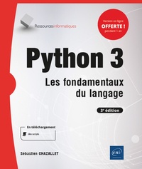 Livres de téléchargements gratuits de torrents Python 3  - Les fondamentaux du langage par Sébastien Chazallet (Litterature Francaise) 9782409020964 ePub PDB RTF