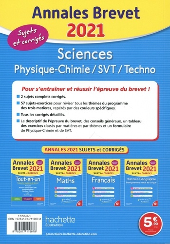 Sciences. Physique-chimie, SVT, Techno  Edition 2021