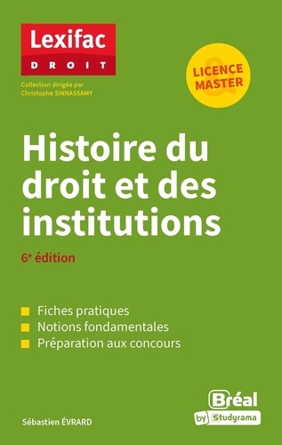 Histoire du droit et des institutions 6e édition