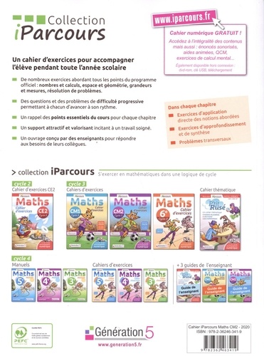 Maths CM2 iParcours. Cahier d'exercices  Edition 2020