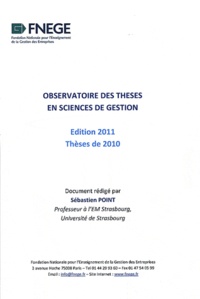Sébastien Point - Observatoire des thèses en sciences de gestion 2010.