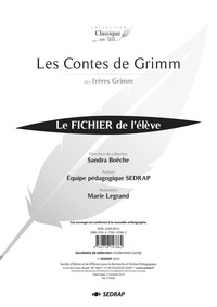  SEDRAP - Les contes de Grimm - Le fichier de l'élève.