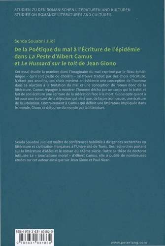 De la poétique du mal à l'écriture de l'épidémie dans La Peste d'Albert Camus et Le Hussard sur le toit de Jean Giono
