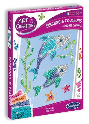 Kit art & créations - Sequins et couleurs Dauphins