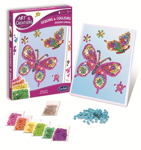 Kit art & créations - Sequins et couleurs Papillons