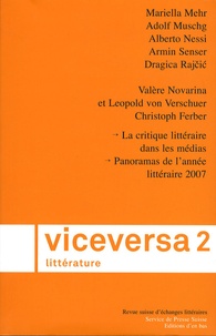 Anna Ruchat et Thomas Feitknecht - Viceversa littérature N° 2/2008 : .