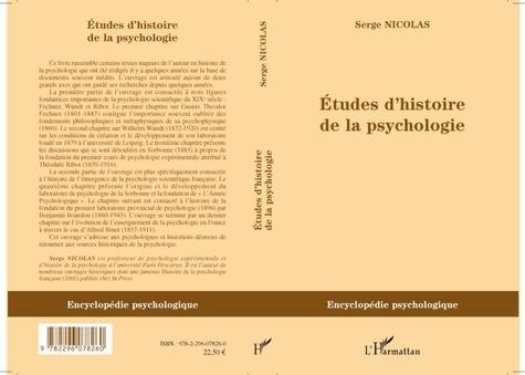 Serge Nicolas - Etudes d'histoire de la psychologie.