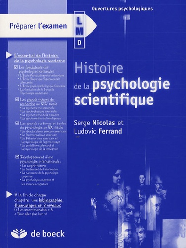 Serge Nicolas et Ludovic Ferrand - Histoire de la psychologie scientifique.