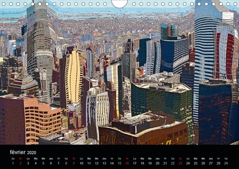 CALVENDO Art  Distorsions à New York (Calendrier mural 2020 DIN A4 horizontal). Les gratte-ciels de New York vue en distorsions (Calendrier mensuel, 14 Pages )