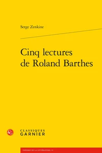 Cinq lectures de Roland Barthes