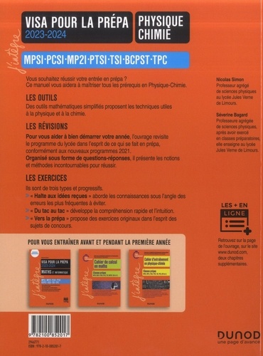 Visa pour la prépa physique-chimie. MPSI-PCSI-PTSI-TSI-BCPST  Edition 2023-2024