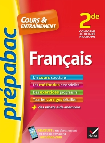 Français 2de - Prépabac Cours & entraînement. cours, méthodes et exercices progressifs (seconde)