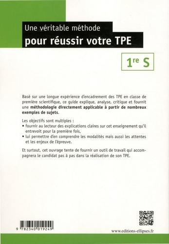 Une véritable méthode pour réussir votre TPE 1re S