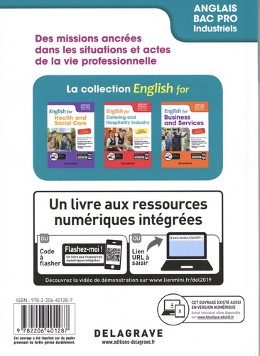Anglais Bac pro English for industry trades. Pochette élève  Edition 2019