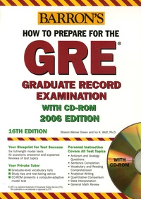 Sharon Weiner Green et Ira-K Wolf - How to prepare Graduate Record Examination. 1 Cédérom