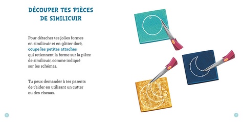 Mes colliers pailletés. Avec 3 pièces de similicuir, 2 chaînes boules, 2 pompons, des paillettes étoiles dorées, 4 embouts chaîne boules, 2 fermoirs et des anneaux de raccord